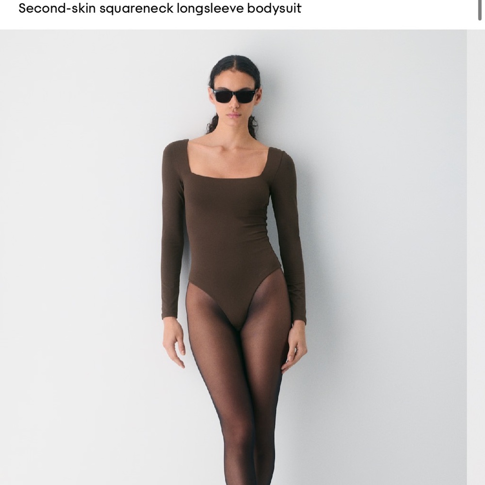 Aritzia Brown Longsleeve Bodysuit